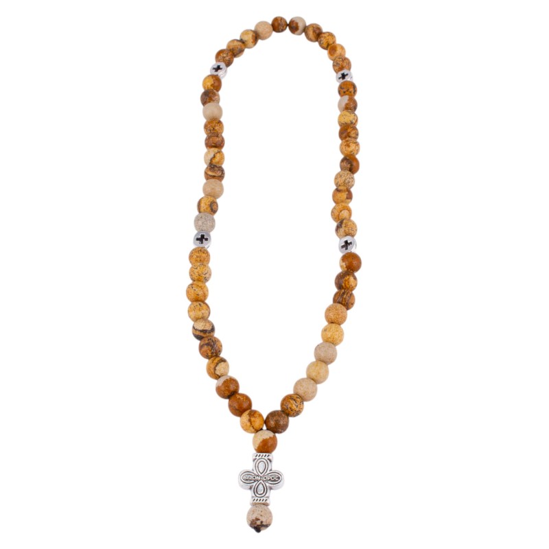 Четки из Яшмы песочной 50 бусин