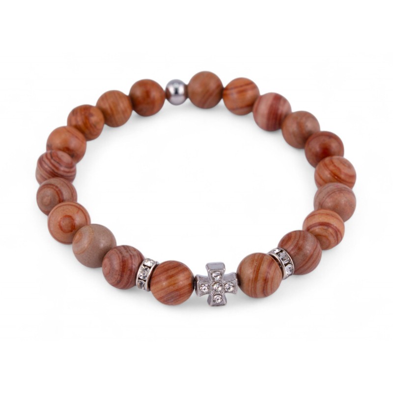 Браслет Яшма пейзажная Крест