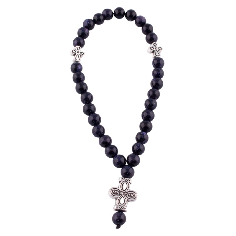 Четки из Золотой песок синий 30 бусин