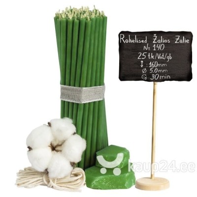 Diveevo Green Beeswax Church Candles N140