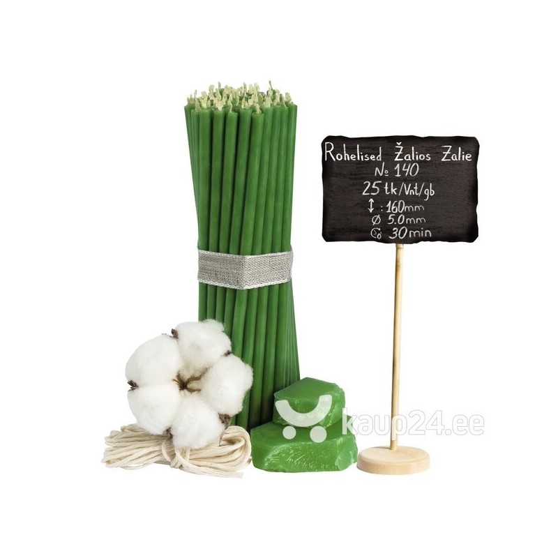 Diveevo Green Beeswax Church Candles N140