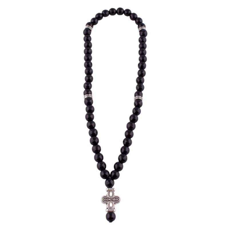 Четки из Оникса черного граненого 50 бусин