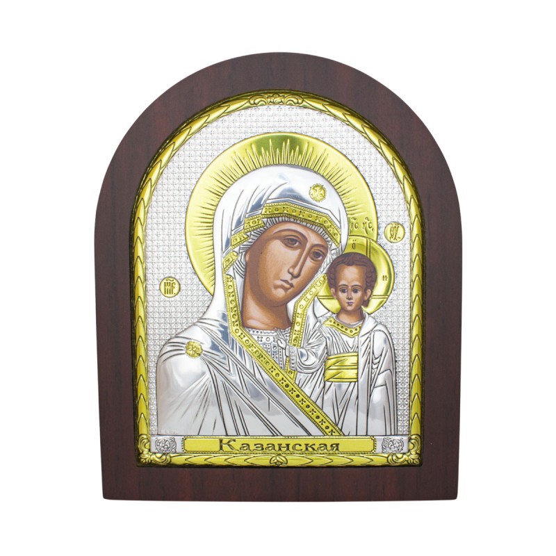 Икона Казанская Божией Матери 147*180 см в серебре