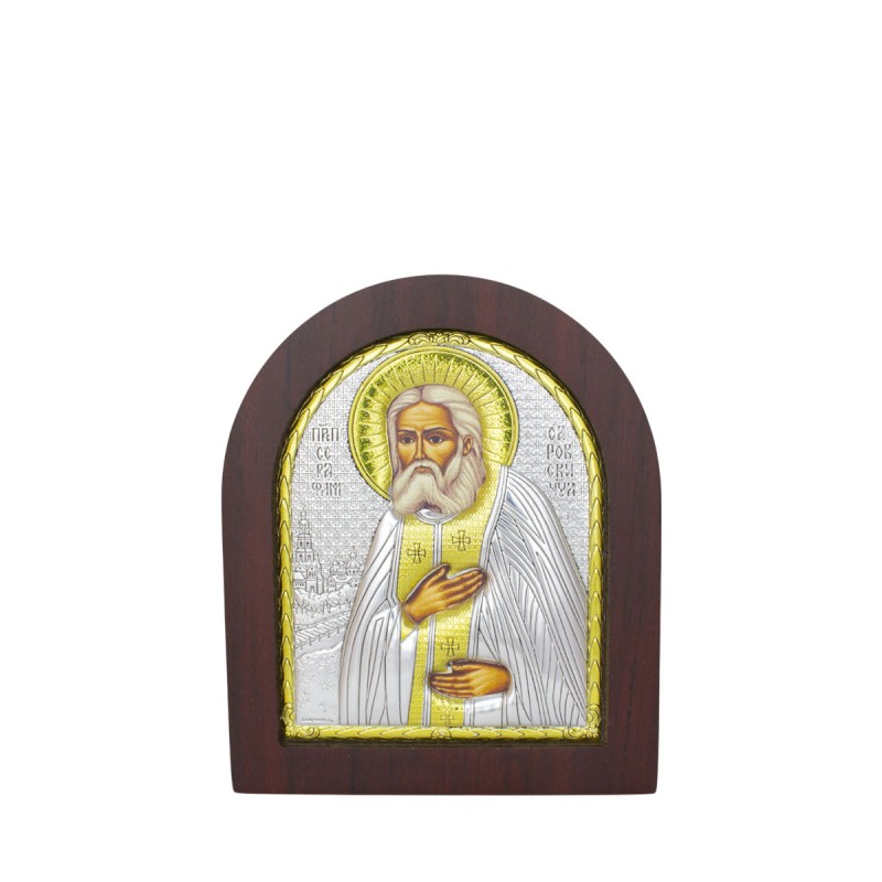 Икона Серафим Саровский 110*130 см в серебре