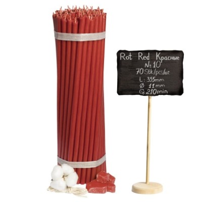 Diveevo Red Beeswax Church Candles N10