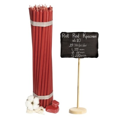 Diveevo Red Beeswax Church Candles N10