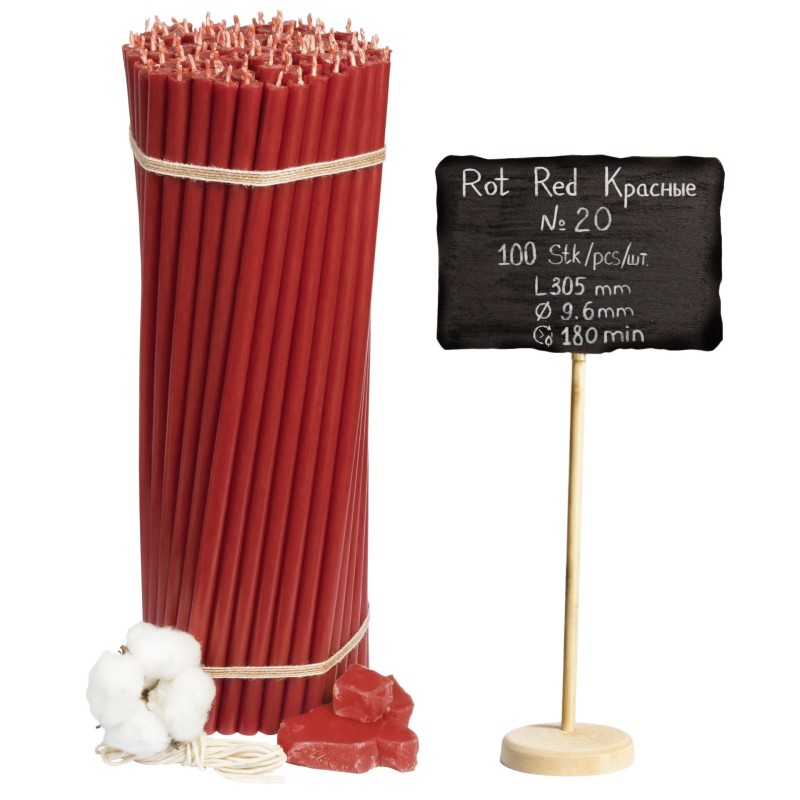 Diveevo Red Beeswax Church Candles N20