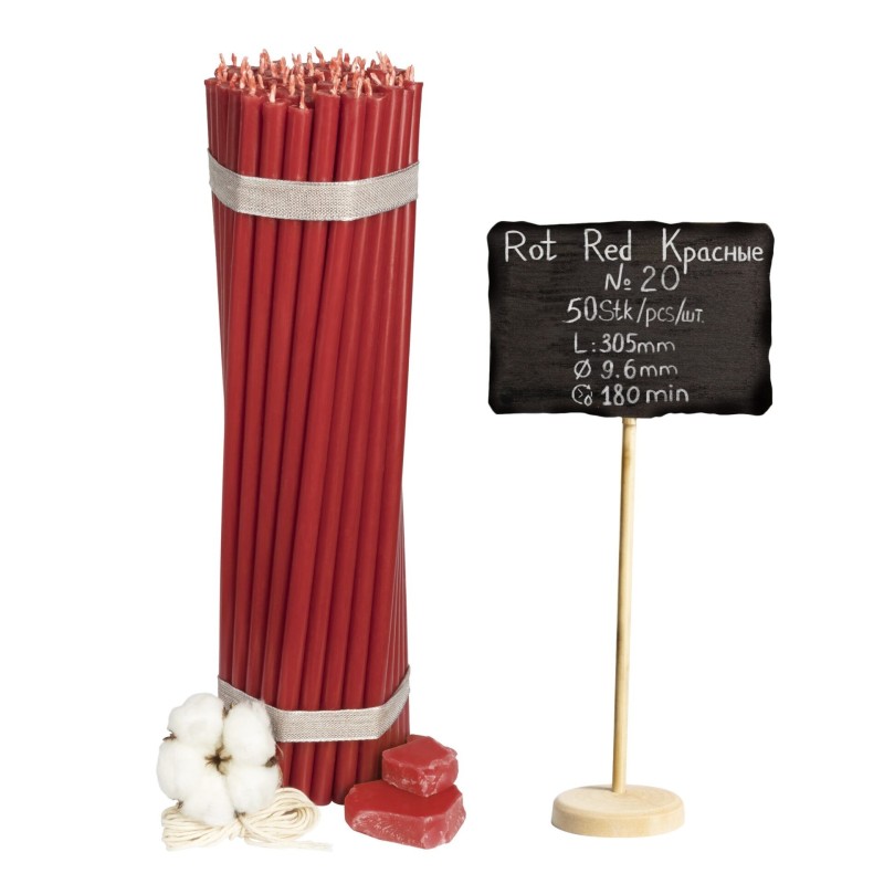 Diveevo Red Beeswax Church Candles N20