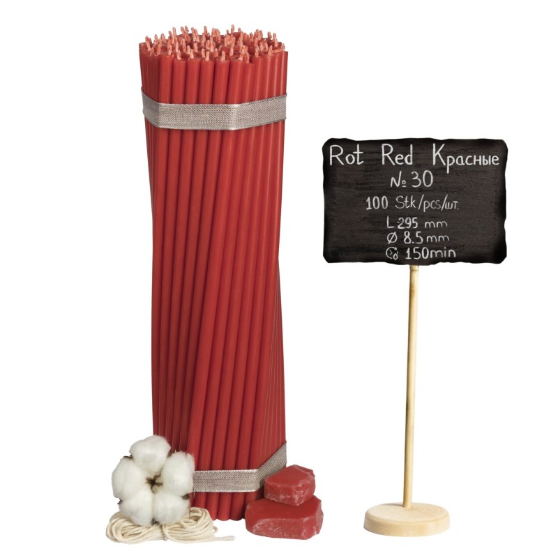 Diveevo Red Beeswax Church Candles N30