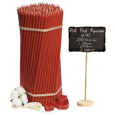 Diveevo Red Beeswax Church Candles N40