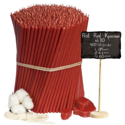 Diveevo Red Beeswax Church Candles N80