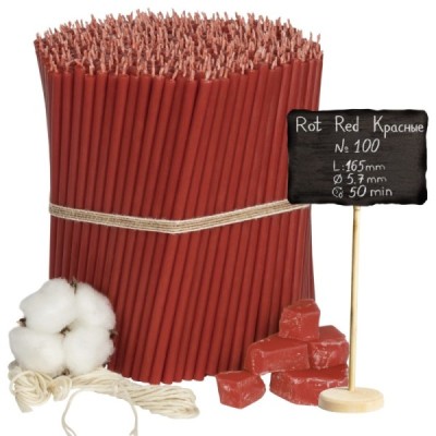 Diveevo Red Beeswax Church Candles N100