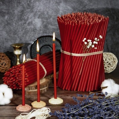 Diveevo Red Beeswax Church Candles N100