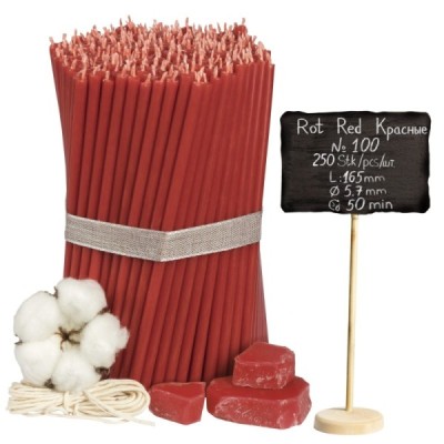 Diveevo Red Beeswax Church Candles N100