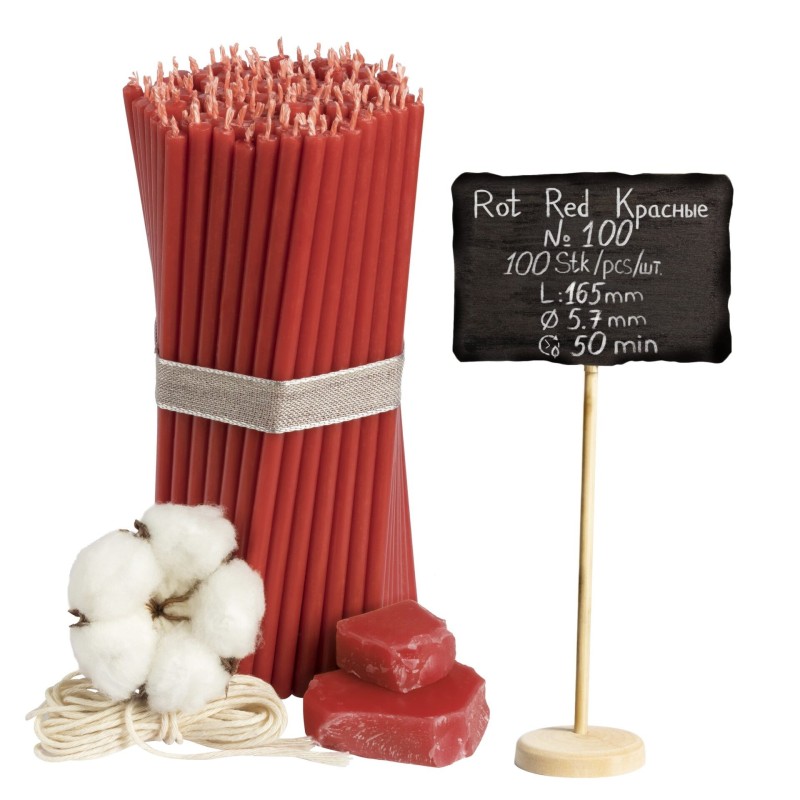 Diveevo Red Beeswax Church Candles N100