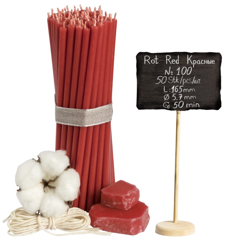 Diveevo Red Beeswax Church Candles N100