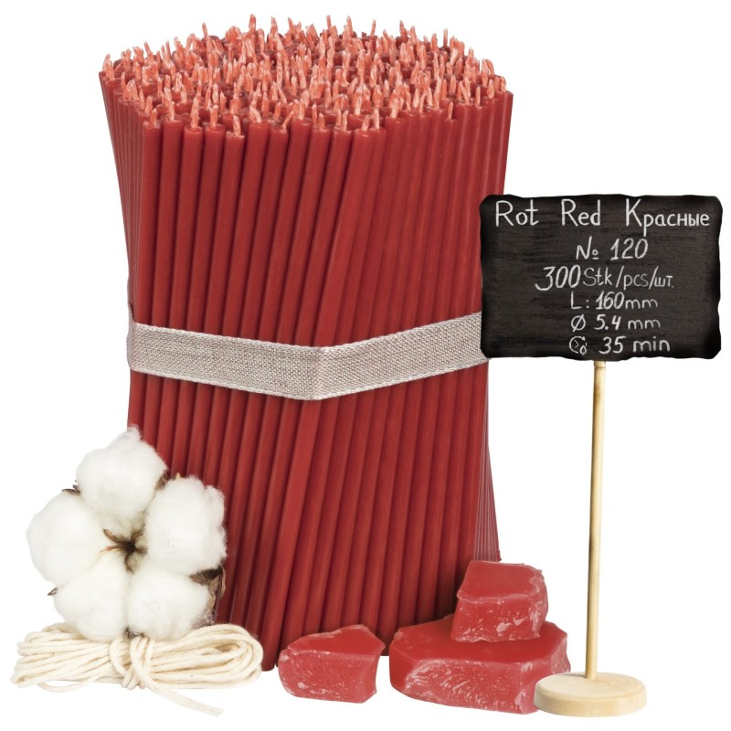 Diveevo Red Beeswax Church Candles N120