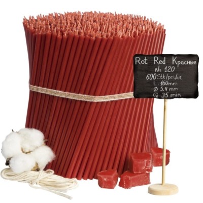 Diveevo Red Beeswax Church Candles N120