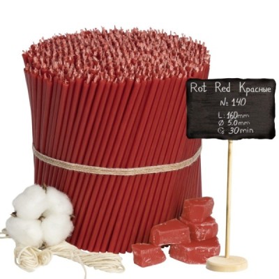 Diveevo Red Beeswax Church Candles N140