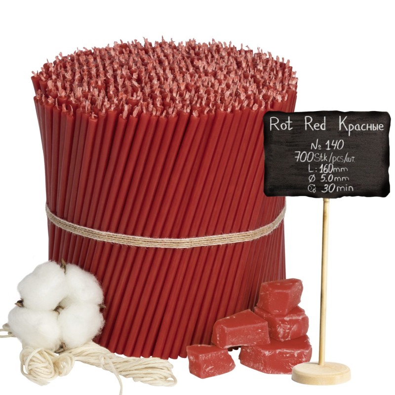 Diveevo Red Beeswax Church Candles N140