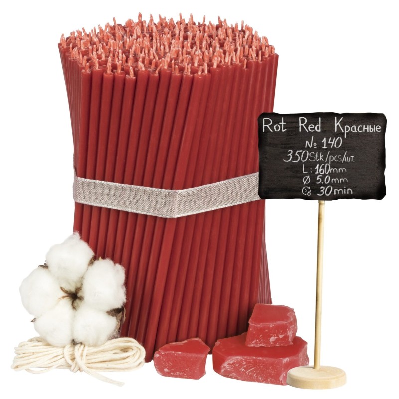 Diveevo Red Beeswax Church Candles N140