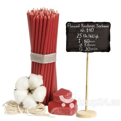 Diveevo Red Beeswax Church Candles N140