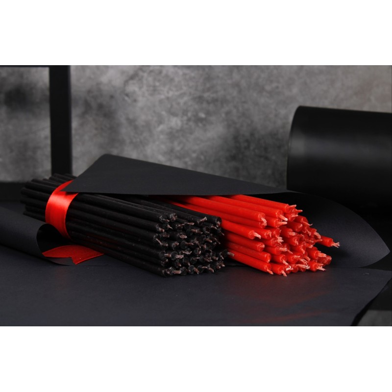 Beeswax Church Candles "Black & Red" N140 16 cm