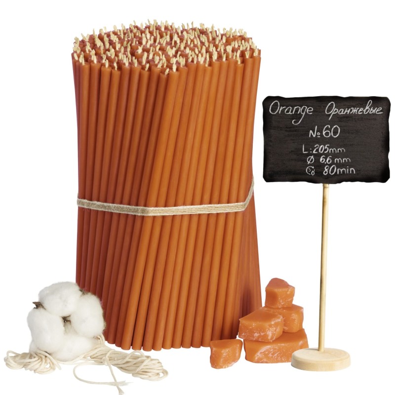 Orange Beeswax Candles N60