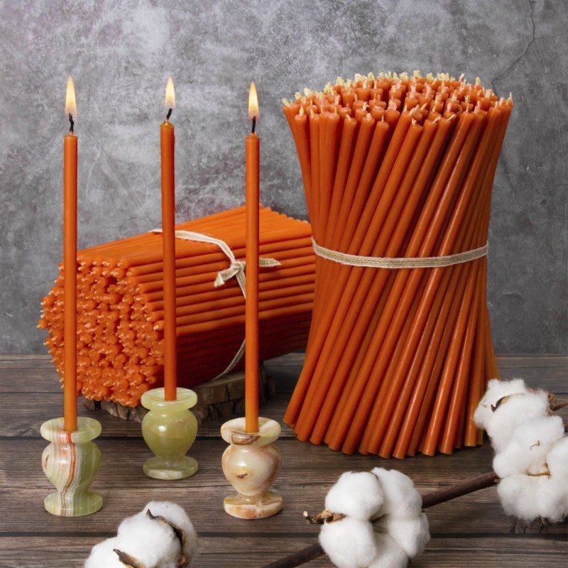 Orange Beeswax Candles N60