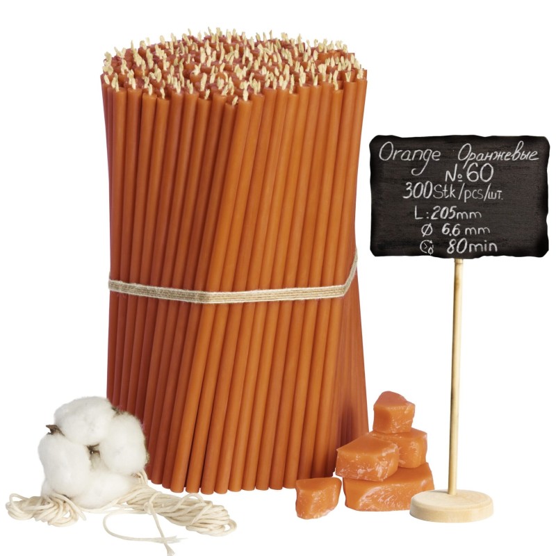 Orange Beeswax Candles N60