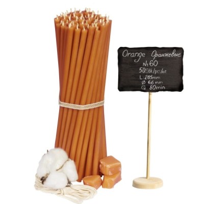 Orange Beeswax Candles N60