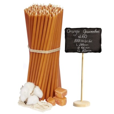 Orange Beeswax Candles N60