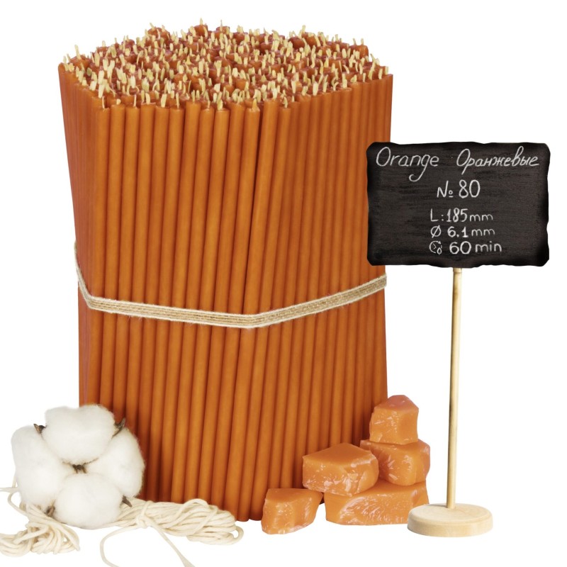 Orange Beeswax Candles N80