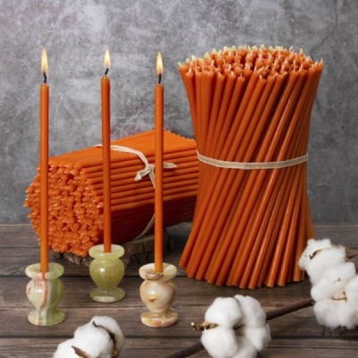 Orange Beeswax Candles N80