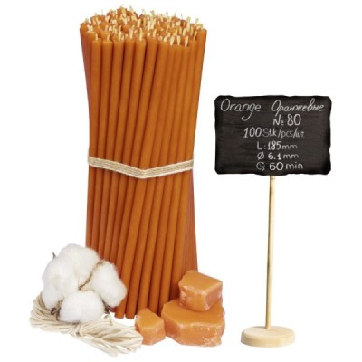 Orange Beeswax Candles N80