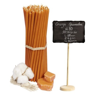 Orange Beeswax Candles N80