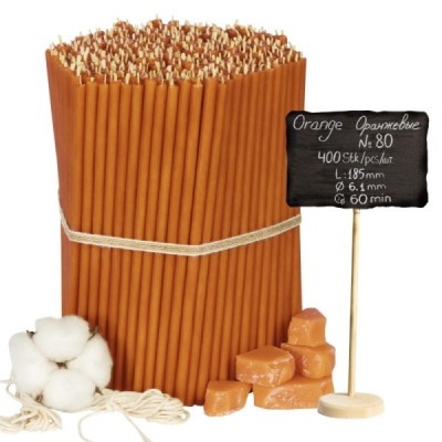 Orange Beeswax Candles N80