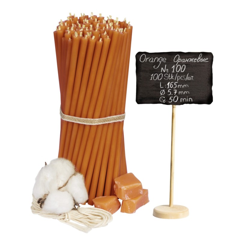 Orange Beeswax Candles N100