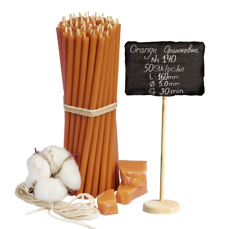 Orange Beeswax Candles N140