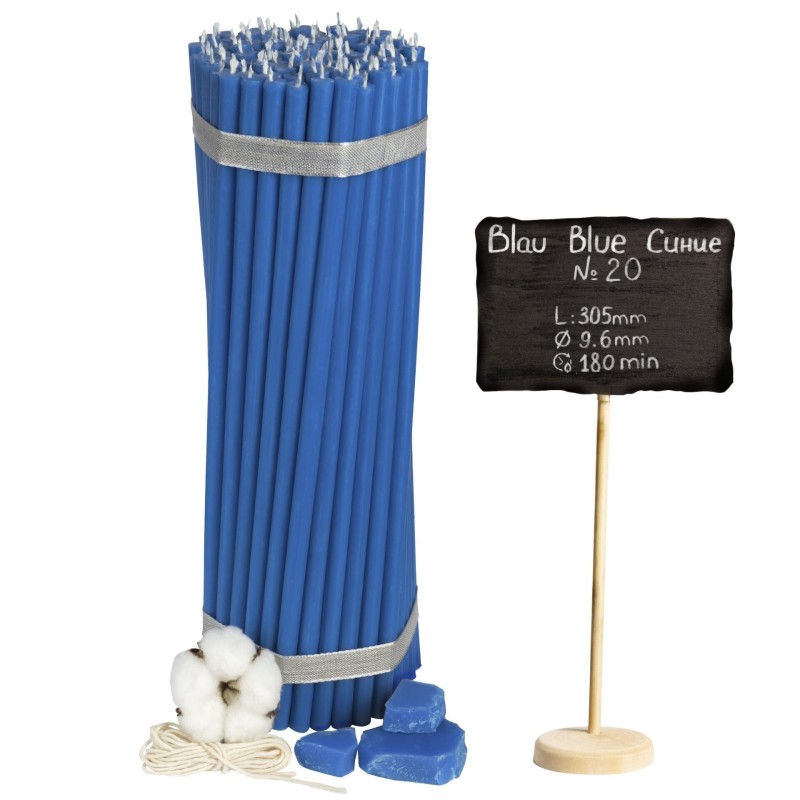 Diveevo Blue Beeswax Church Candles N20