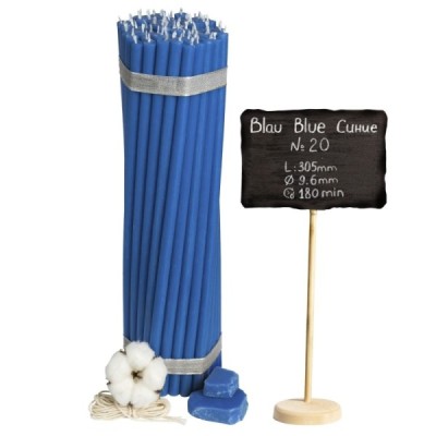 Diveevo Blue Beeswax Church Candles N20