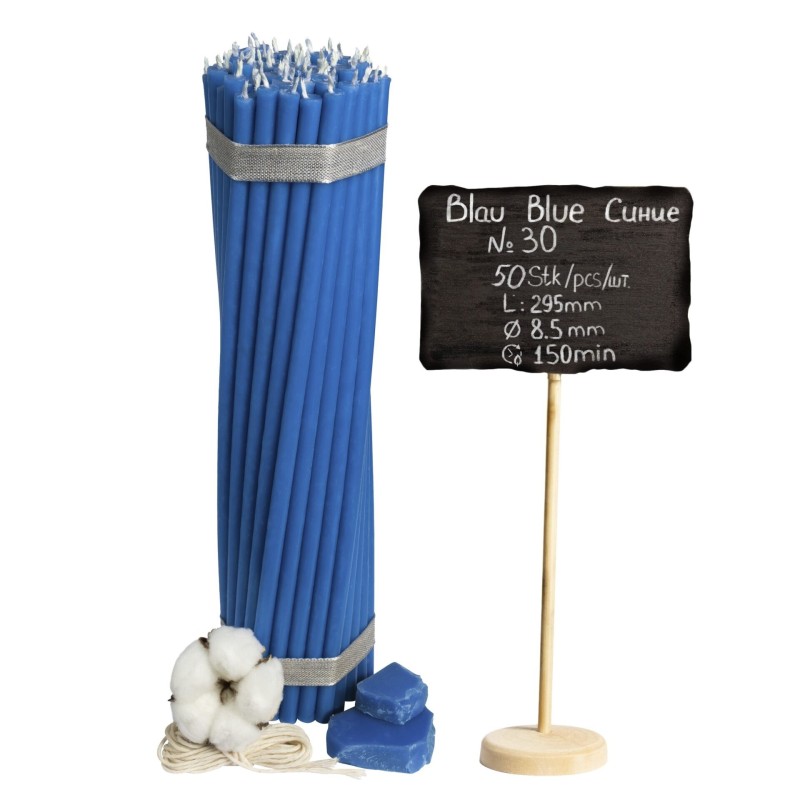 Diveevo Blue Beeswax Church Candles N30