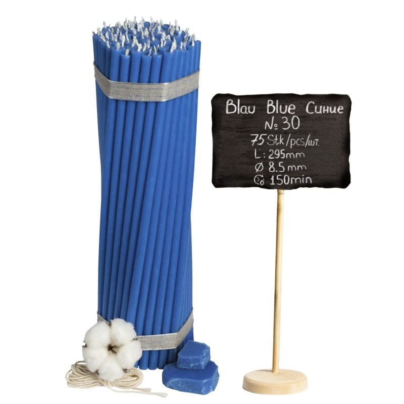 Diveevo Blue Beeswax Church Candles N30