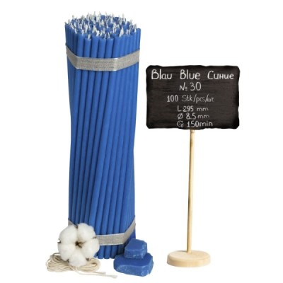 Diveevo Blue Beeswax Church Candles N30