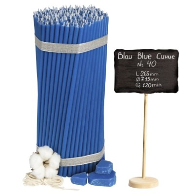 Diveevo Church beeswax candles «Blue» N40