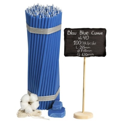 Diveevo Church beeswax candles «Blue» N40