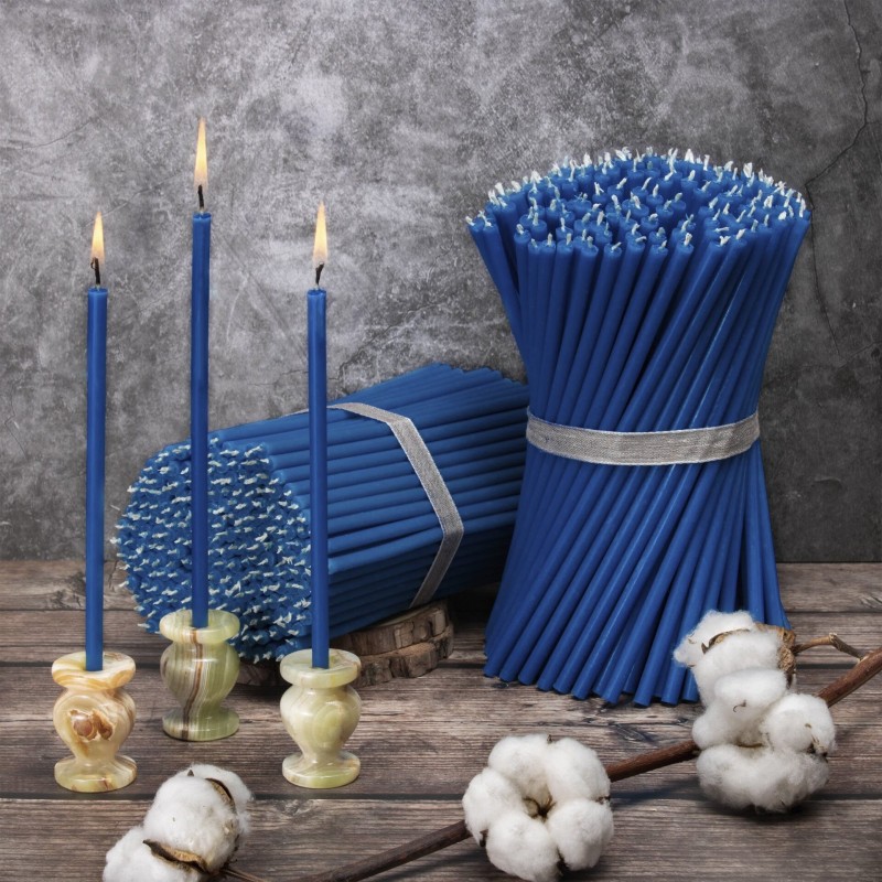 Diveevo Church beeswax candles «Blue» N40