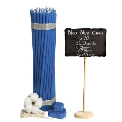 Diveevo Church beeswax candles «Blue» N40