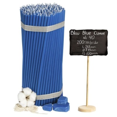 Diveevo Church beeswax candles «Blue» N40