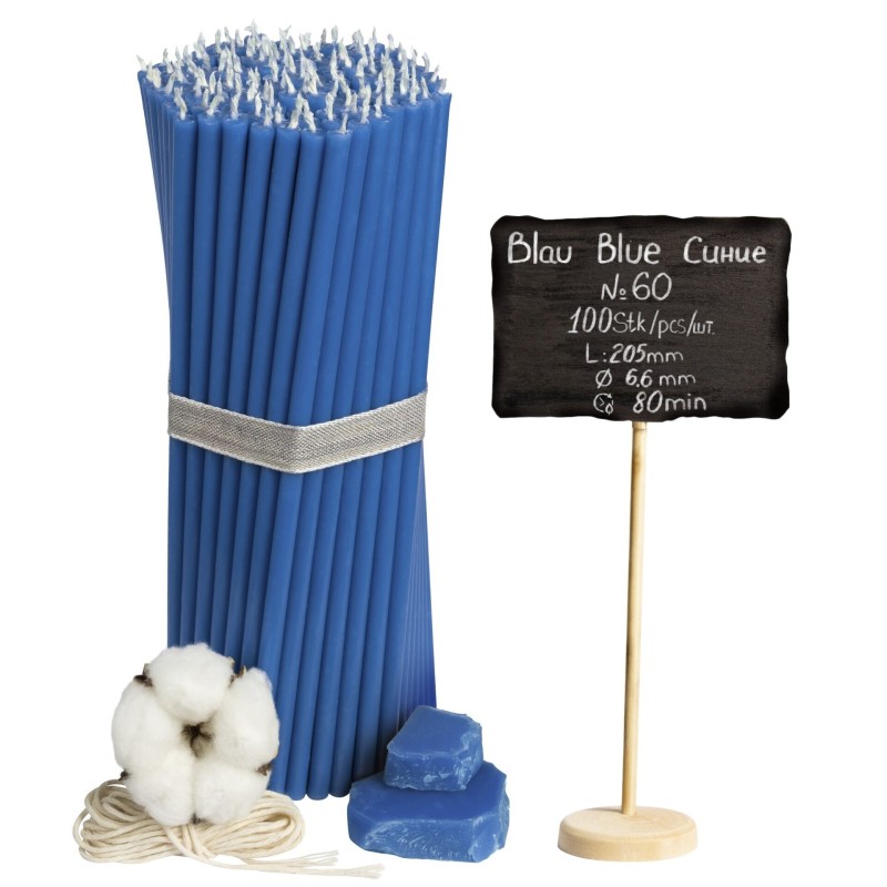 Diveevo Blue Beeswax Church Candles N60